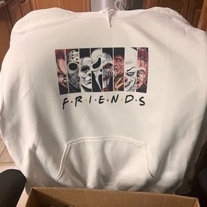 White Friends horror hoodie